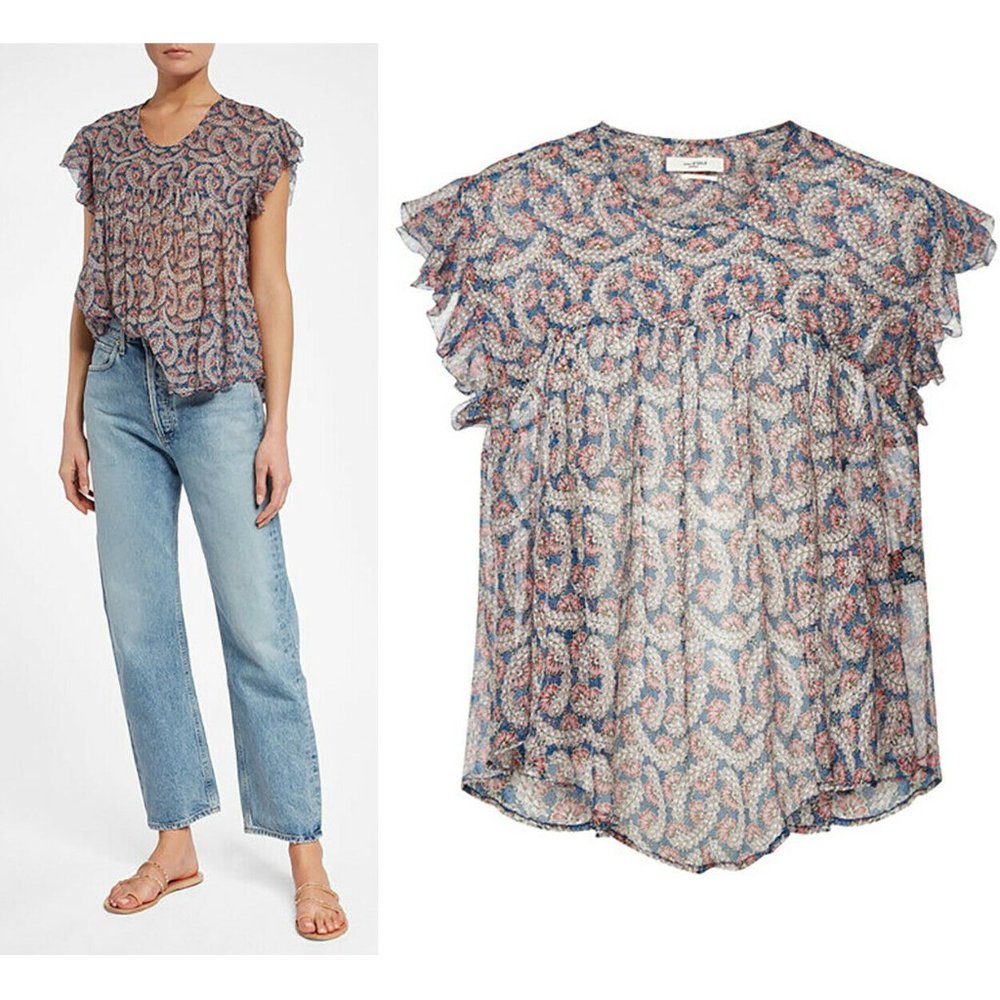 NEW etoile Isabel marant edison silk blouse size 34